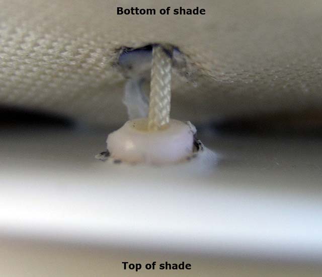 Close view of grommet