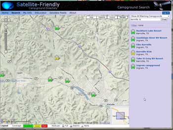 Satellite-friendly database web site
