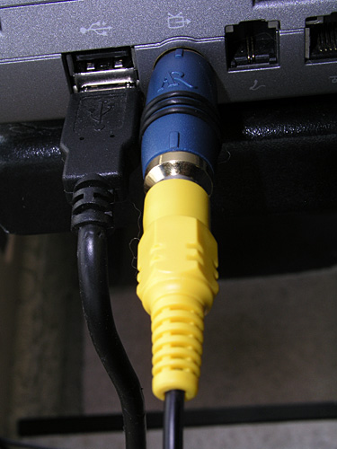Connection to the laptop
