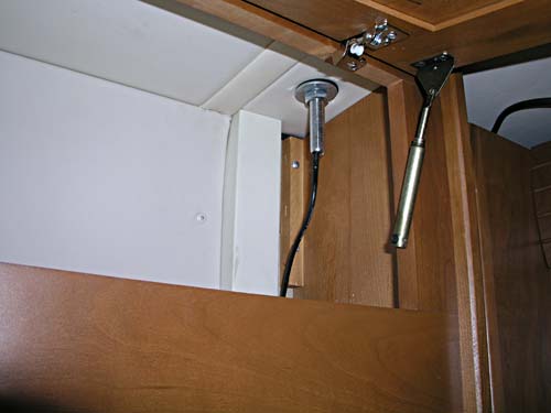 View from inside the coach cabinet