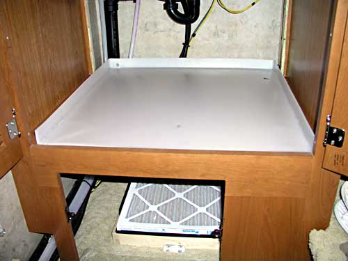 Drain pan trial fit