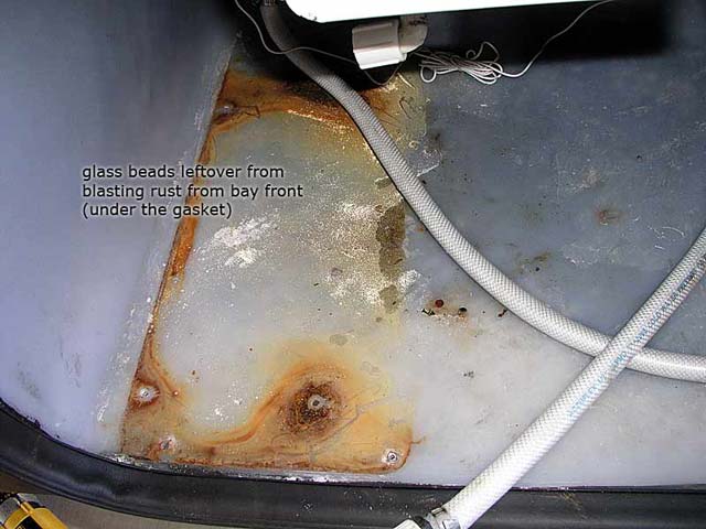 Rust stains in the bay