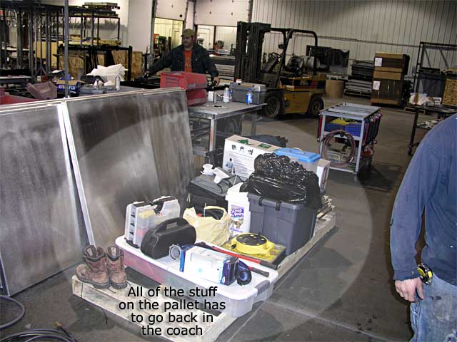 Our belongings unloaded