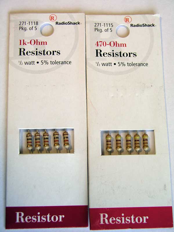 Toe packages of resistors