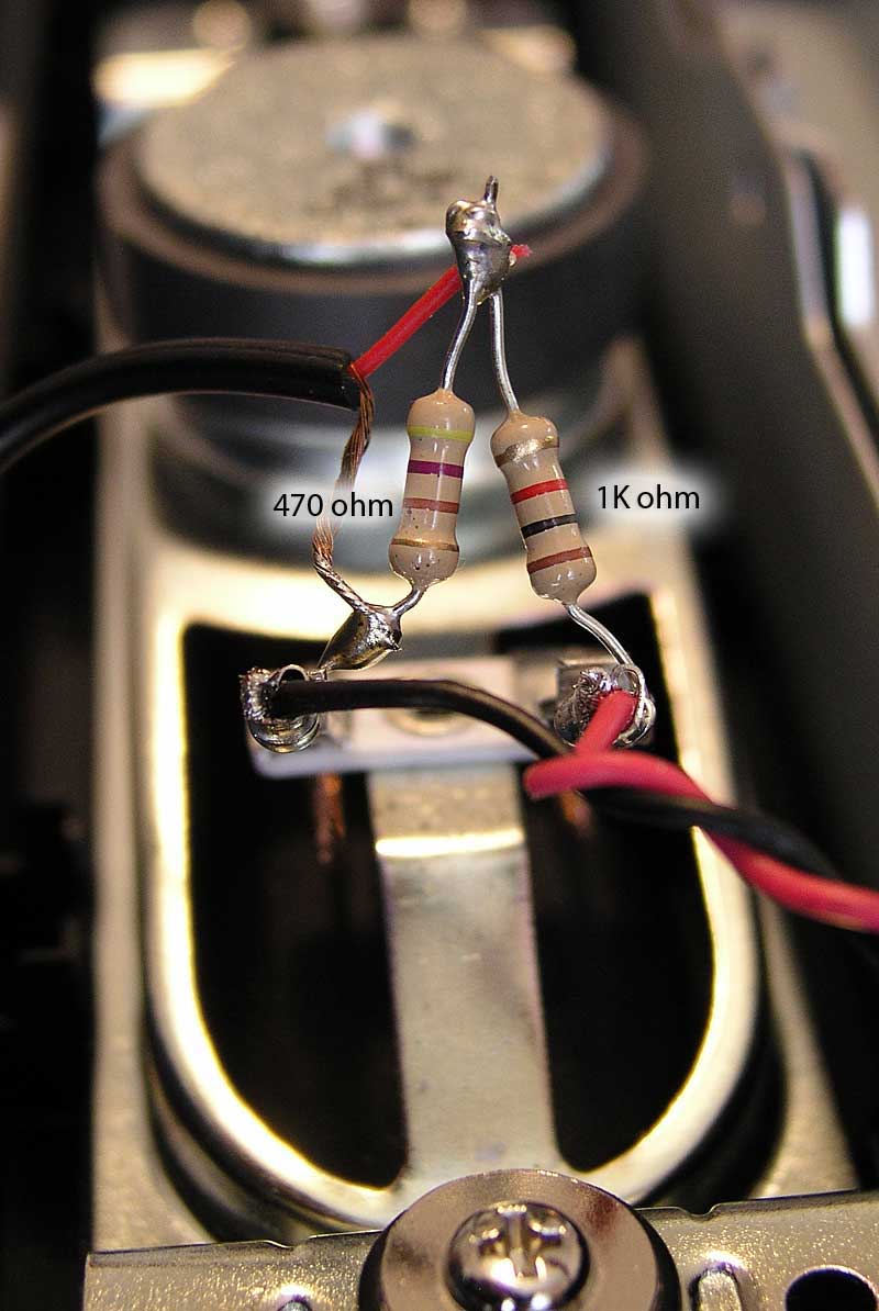 Resistors as installed on a speaker