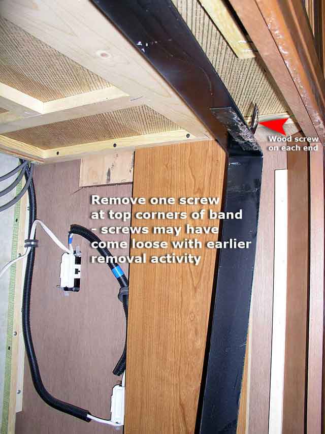 Screws on the metal band or strap